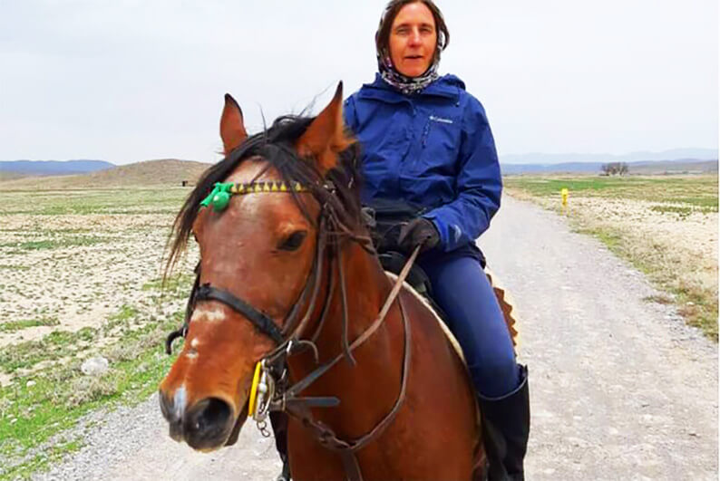 German Tourist - Horse Back Riding in Iran - In the time of Corona virus
