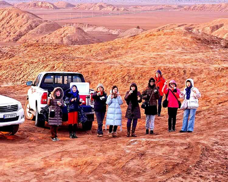 Lut Desert and tourists